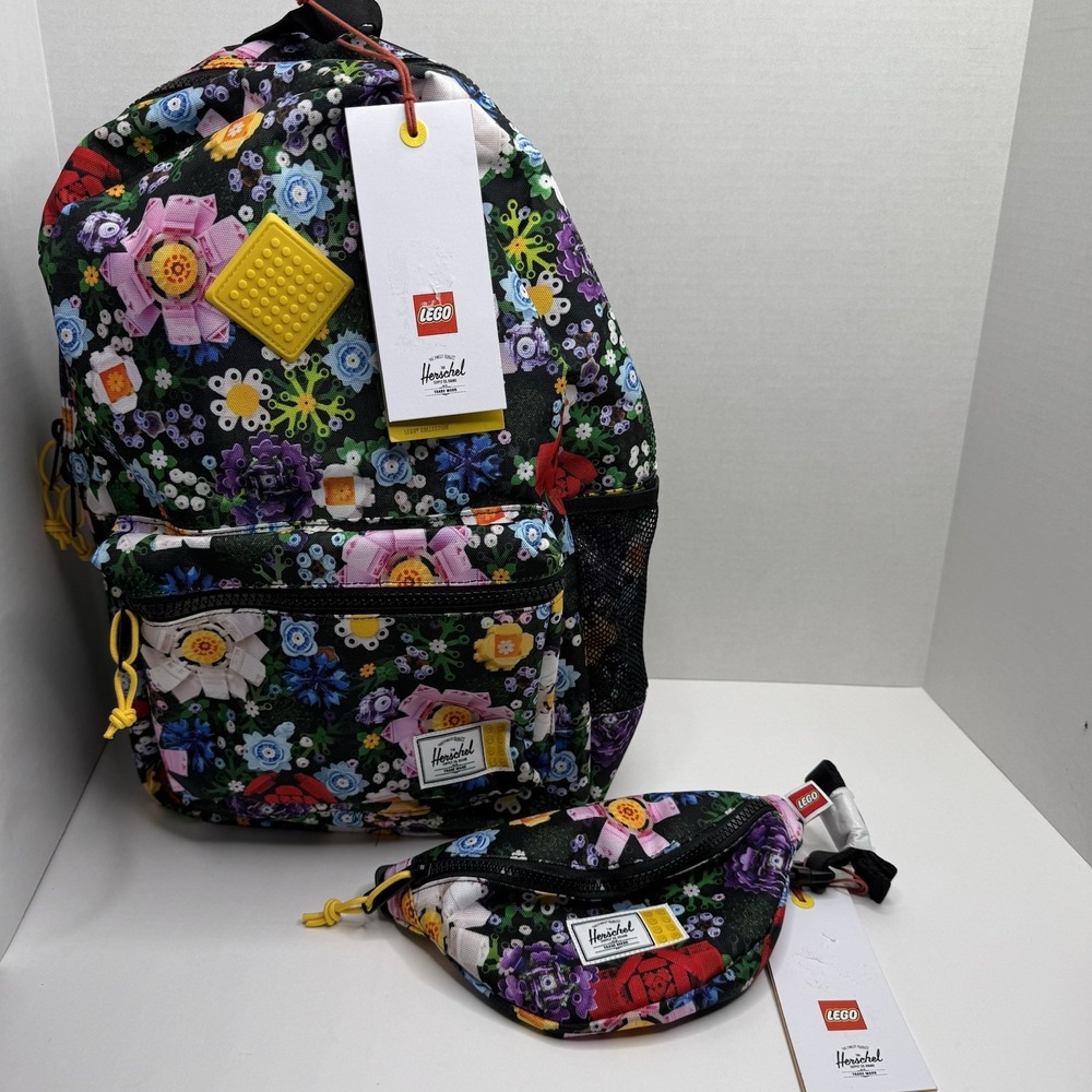 LEGO Herschel Heritage Youth Backpack + Hip Pack Floral Print Set New Tags